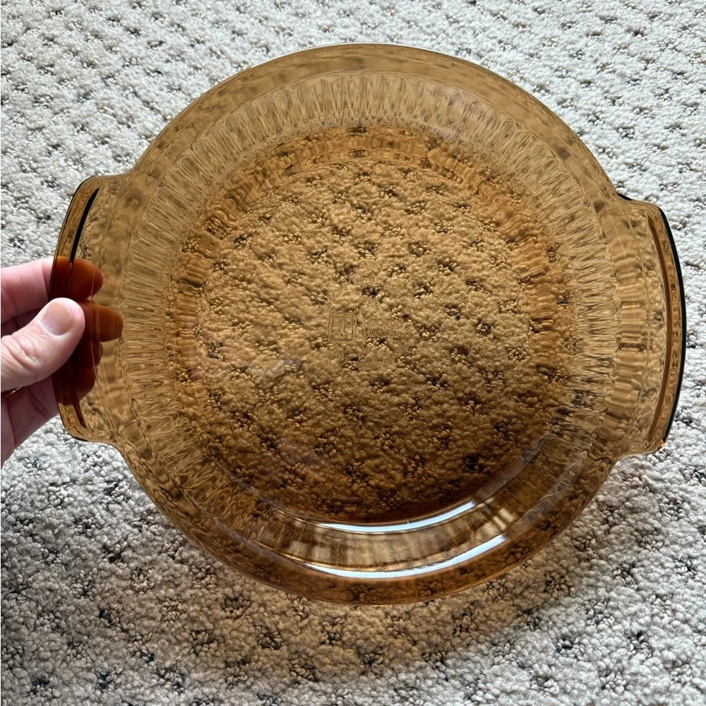 Vintage Anchor Hocking Amber Glass 9 Inch Baking Dish
